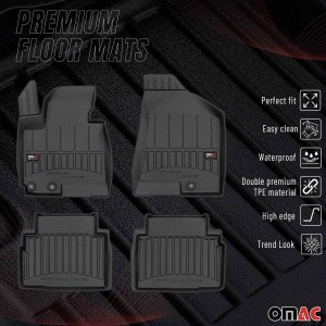 Kia Sportage Floor Mat - Omac - Premium TPE Black 4 Pcs - Black - '11-'16 Kia Sportage Floor Mat - Omac - Premium TPE Black 4 Pcs - Black - '11-'16
